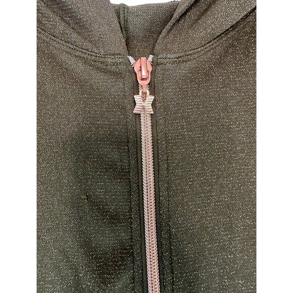 NWT Savage X Fenty Olive Metallic Sparkly Sleep & Shine Hooded One Piece Size M - Picture 6 of 13